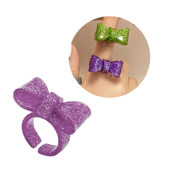 Anneaux d'été en résine colorée réglables pour femmes filles motifs géométriques style rétro chic occassions spéciales