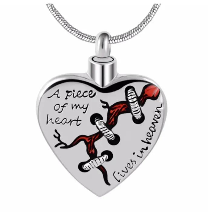 Bijoux de crémation Un morceau de mon coeur vit au ciel Médaillon