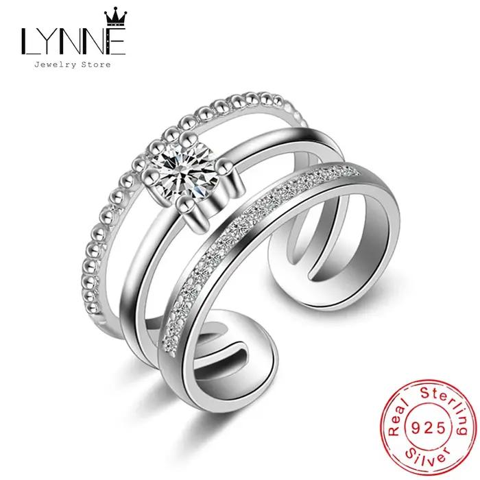 LYNNE – bague multicouches en argent Sterling 925 et Zircon AAA pour femmes, bijoux à la mode, 3 cou