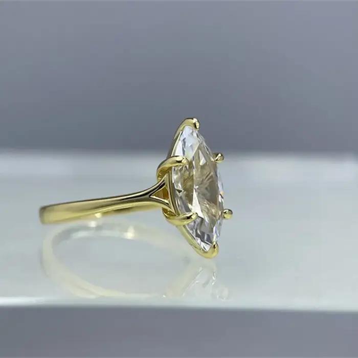 Bague de fiançailles en moissanite taille marquise 3 carats (7x14mm)