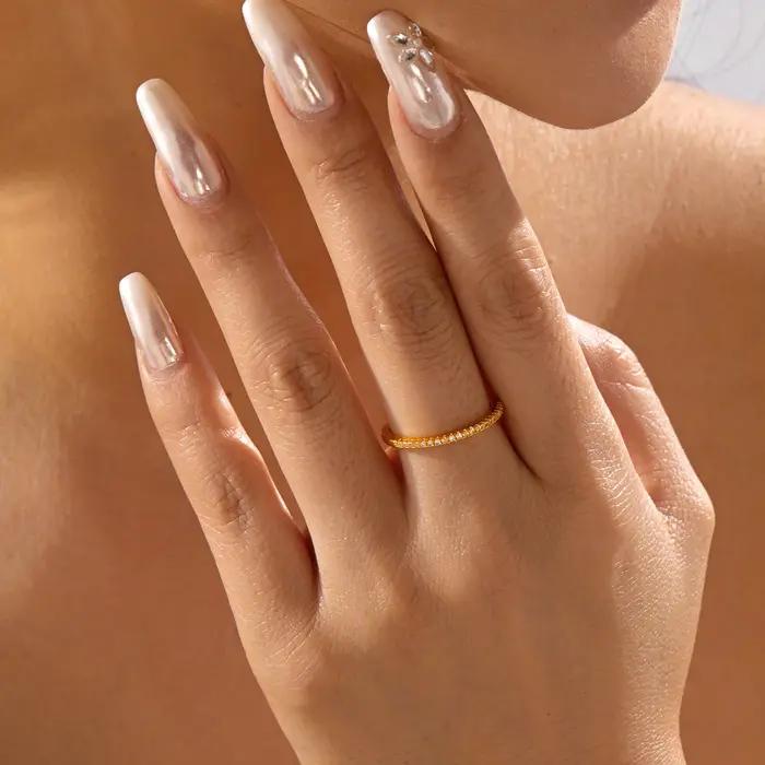 Bague Classique en Laiton Style Éternité pour Femme