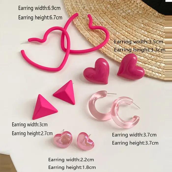 Po-Boucles d'Oreilles Triangle en Forme de Cœur pour Fille
