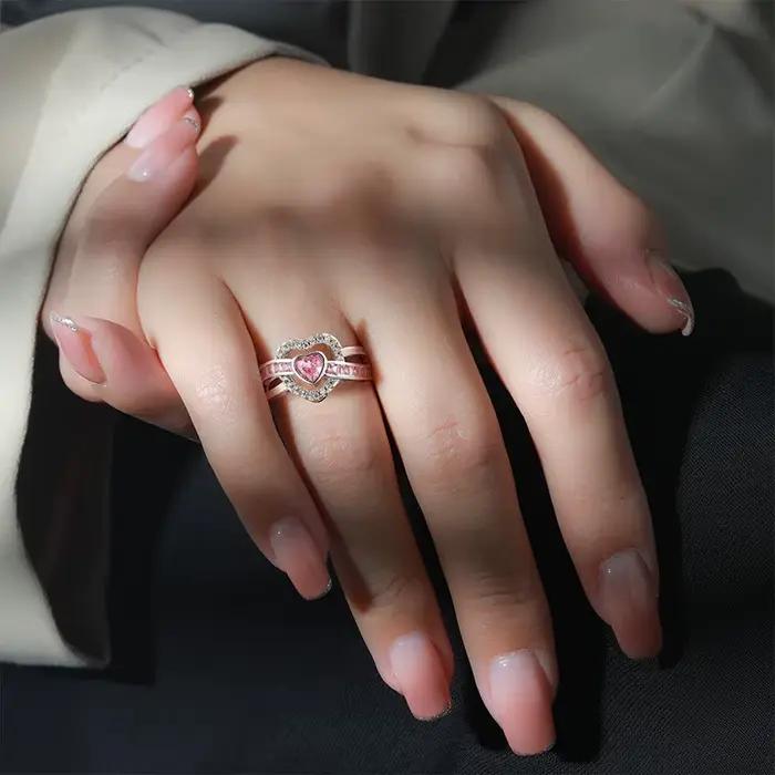 Bague classique en argent sterling 925 pour femmes