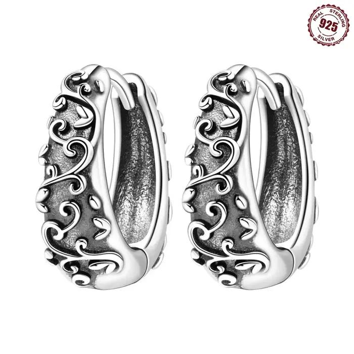 MISEFF 2025 boucles d'oreilles 925 en argent Sterling Style rétro vigne boucles d'oreilles soirée bi