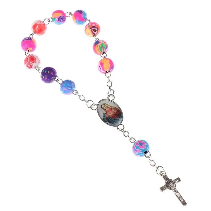 Chapelet perle Bracelet catholique pendentif vierge marie bijoux religieux chrétien centres de table