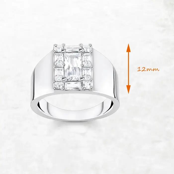 Bague en Argent Sterling 925, Élégante et Intemporelle à Offrir pour Femme Occasions Spéciales, Bijou Fins Princesse-Cut Zirconium