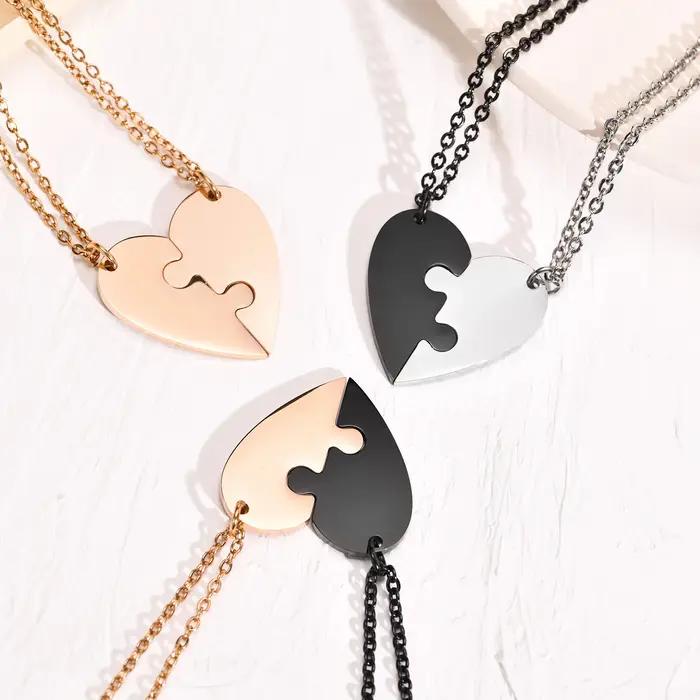 Colliers d'amitié BFF personnalisables en acier inoxydable avec pendentif cœur pour femmes pour toutes les occasions spéciales