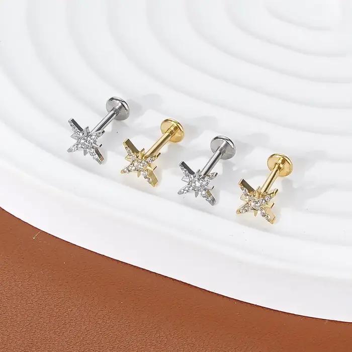 Boucle d'Oreille Tragus Élégante en Titane Pour Femmes Style Mode Bijoux de Corps Piercing Lèvre Boucles d'Oreille Occasions Spéciales