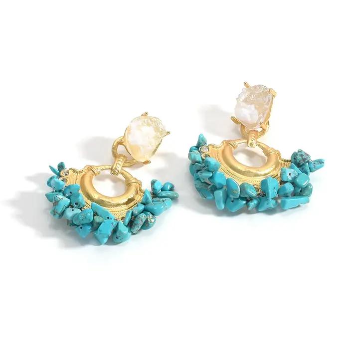 Boucles d'oreilles Vintage perlées faites à la main pour femmes