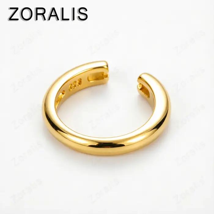 Bagues ouvertes ajustables en or 18 carats pour femmes et hommes