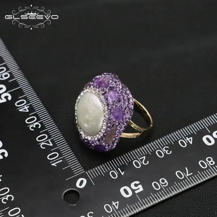 Bague Vintage en Perles d'Eau Douce Baroques Naturelles pour Femme