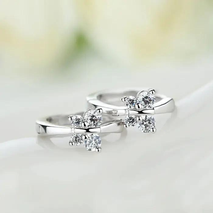 Bébé princesse 925 argent papillon zircone petite boucle d'oreille pour filles enfant femmes beaux Aros Huggies