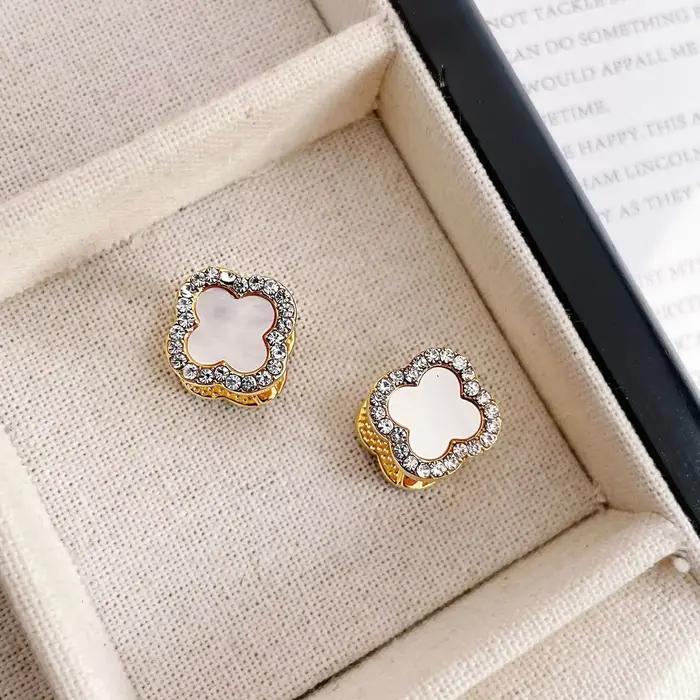 Boucles d'oreilles double face en nacre naturelle