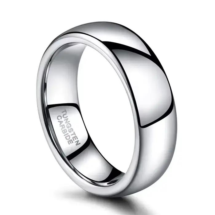 Bagues en tungstène couleur argent pur pour couples romantiques alliances de mariage design classique pour homme et femme occasions spéciales entretien facile
