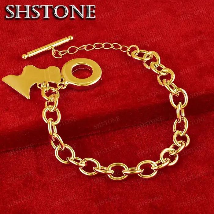 Bracelets avec pendentif chien en or 18 carats pour femmes et hommes
