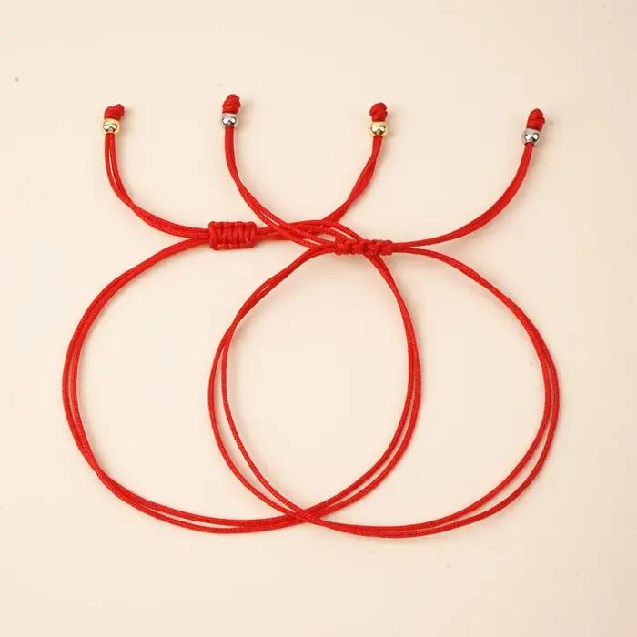 Bracelet en corde rouge et chaîne porte-bonheur de guérison faite à la main style boho minimaliste pour femmes et hommes occasion festival