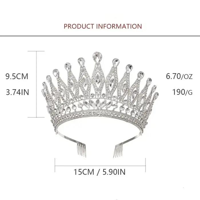 Accessoires de bijoux pour cheveux Couronnes de cristal de style baroque avec peigne Tiaras Couronne de mariage