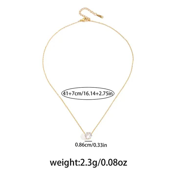 ANENJERY – collier avec pendentif en Zircon pour femmes, en acier inoxydable 316L, Simple et polyval
