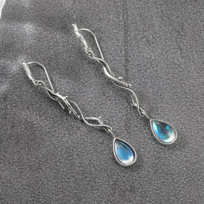 Boucles d'oreilles Vintage couleur argentée en forme de feuille de lierre pour femmes