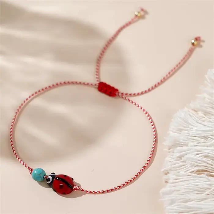 Bracelet Délicat en Perles de Cuivre Synthétiques pour Femme