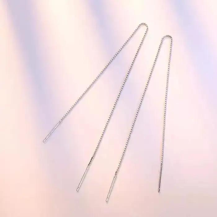 Boucles d'oreilles longues à pampilles en argent Sterling 925