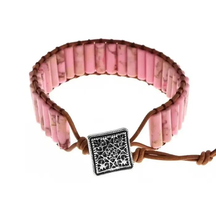 Bracelet à Main Tressé aux Perles Colorées avec Pierres pour Femmes Occasions Spéciales Fantaisie Bohème Cadeau