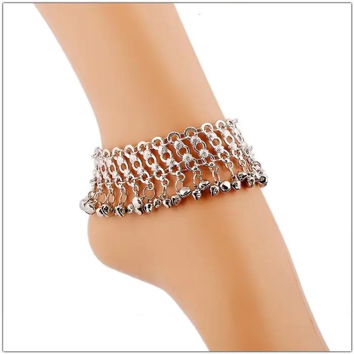 Nouveau Vintage multicouche cloches cheville Bracelet pied bijoux Boho été plage pieds nus sandales breloques cheville femmes accessoires