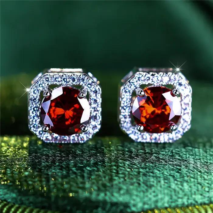 Boucles d'oreilles Boho rondes bleues en pierre de Zircon pour femmes