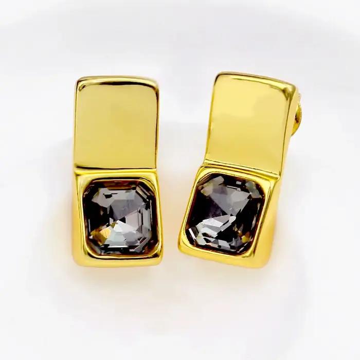 Boucles d'oreilles géométriques en Zircon pour femmes