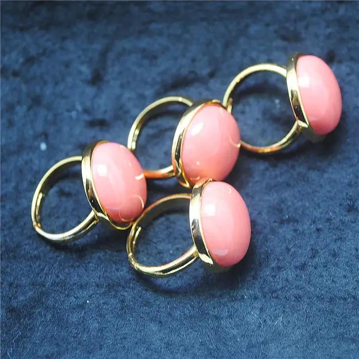 Bagues en corail rose naturel pour femmes