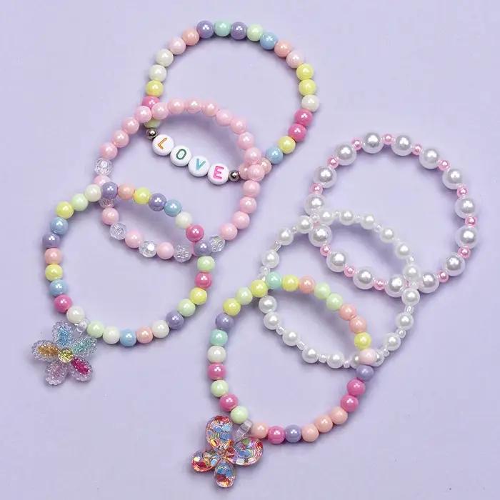 Bracelets de fête en acrylique multicolores à motifs cœur pour filles, trackers d'humeur et cadeaux d'anniversaire