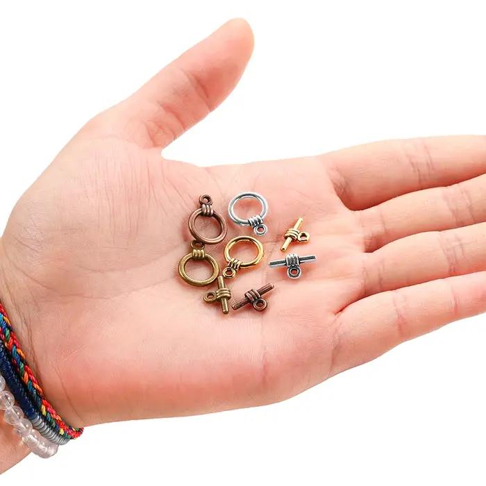 20 ensembles/lot KC lisse rond OT fermoir bijoux en argent Antique à la main fabrication de bracelets collier DIY