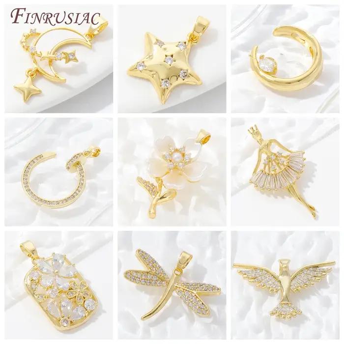 Bases de pendentifs plaquées or 18 carats pour créations de bijoux DIY modernes et personnalisées pour femmes occasions spéciales