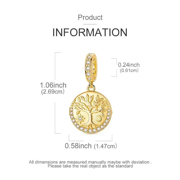 Pendentif Médaillon Arbre de Vie en Argent Sterling 925