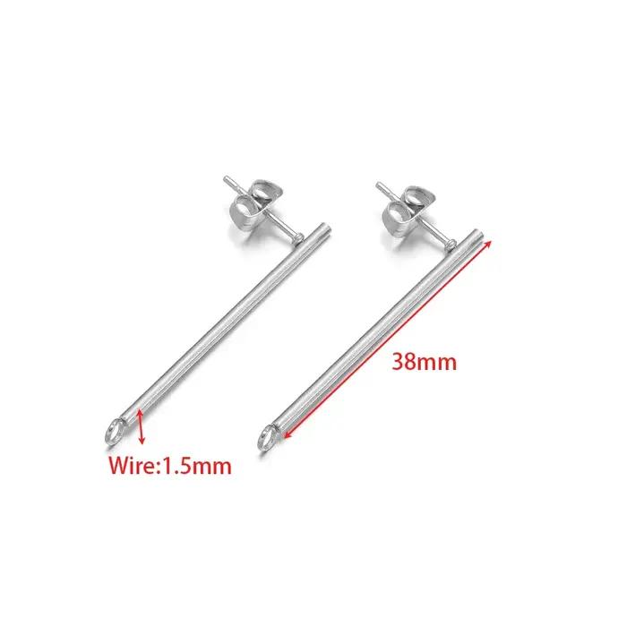 Clous de boucles d'oreilles en acier inoxydable or 18 carats