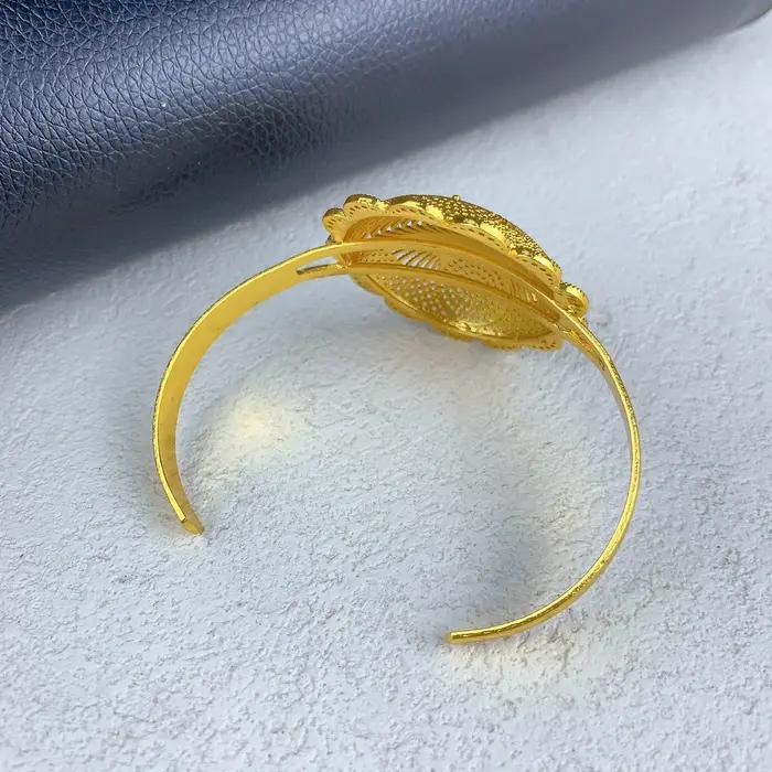 Bracelets de luxe africains plaqués or 24 carats pour femmes