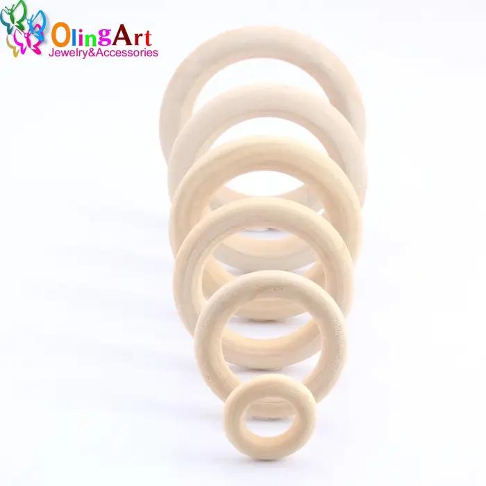Grand Cercle en Bois Naturel de Taille Mixte pour Création de Bijoux, Jouets Éducatifs pour Enfants, Activités de Bricolage et Artisanat Occasions Spéciales
