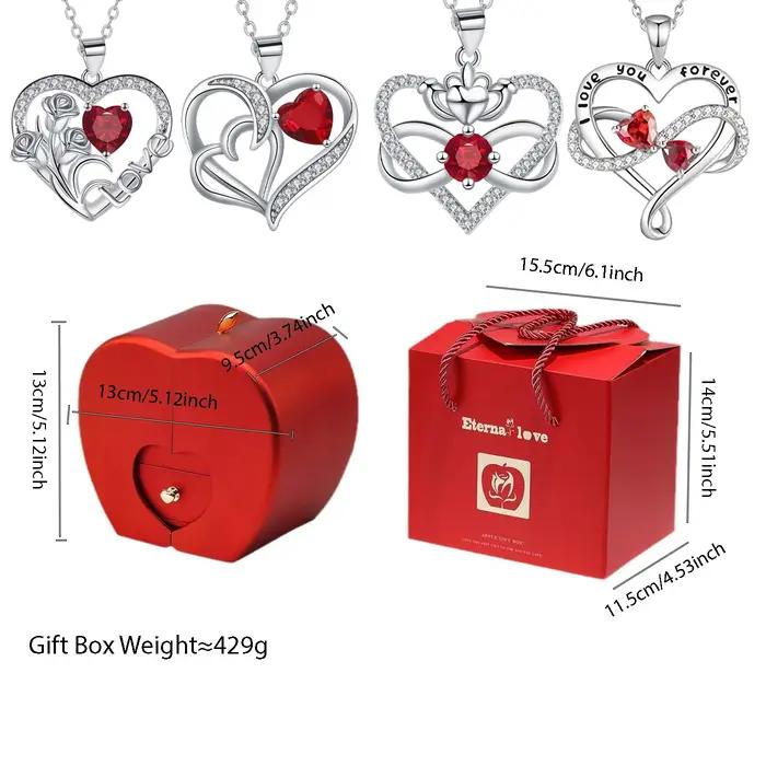 Collier pendentif en Zircon de luxe avec boîte-cadeau Apple