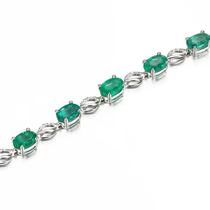 Foydjew couleur trésor bijoux européen américain créatif simulé émeraude Bracelets chaîne