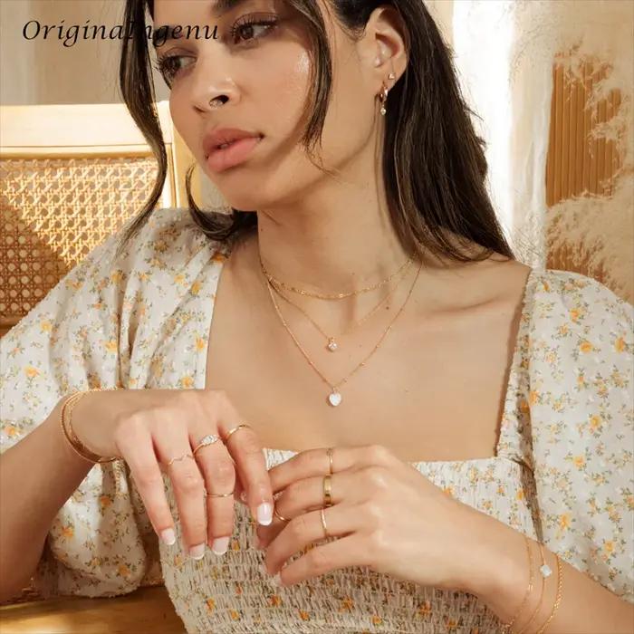 Collier en forme de cœur rempli d'or 14 carats