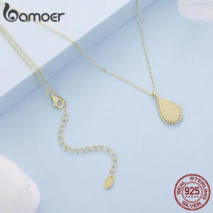 Collier BAMOER 925 Argent Sterling Or 18K Arbre de Vie Zirconium Blanc Occasions Spéciales Femme