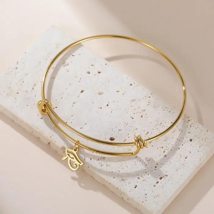 Bracelet Égyptien Oeil d'Horus Unisexe en Acier Inoxydable pour Occasions Spéciales et Journées quotidiennes