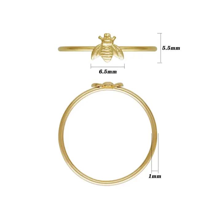 Bague empilable d'abeille remplie d'or 14K classique pour femmes pour soirées et occasions spéciales minimaliste et élégante à offrir