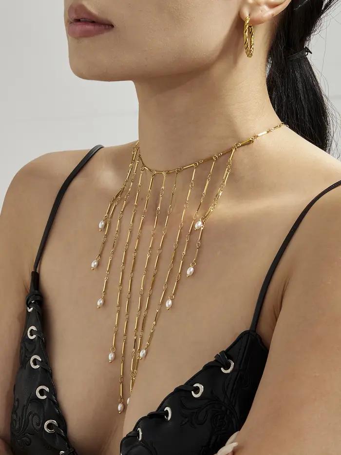 Collier à franges en cascade pour femmes