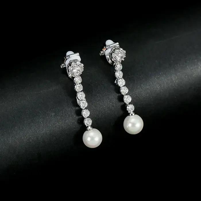 Boucles d'oreilles en perles de mariage
