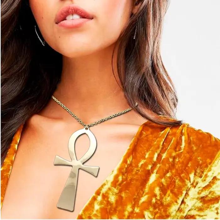 RechicGu-Long collier ras du cou avec pendentif croix Ankh
