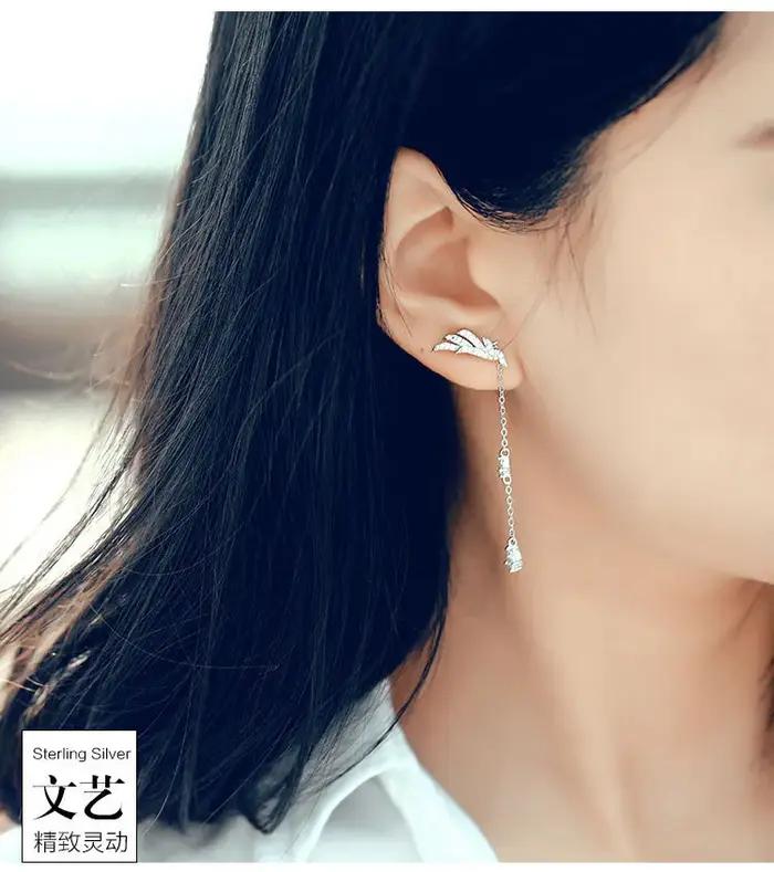Boucles d'oreilles aile d'ange en cristal pour femmes et filles