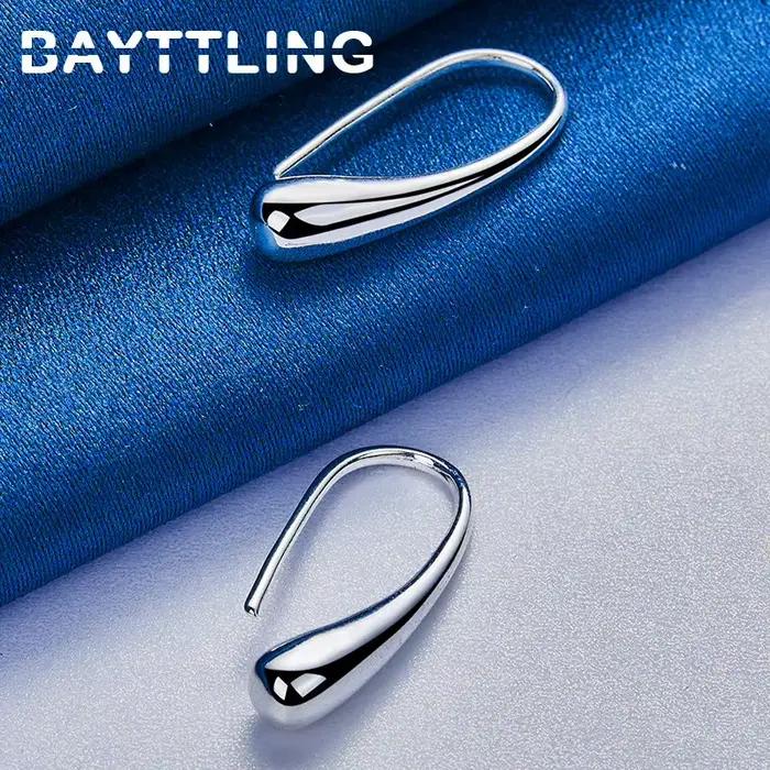 Boucles d'oreilles goutte d'eau/larme en argent Sterling 925, 27MM, breloque pour femmes, cadeaux de fête de mariage, accessoires de mode, bijoux