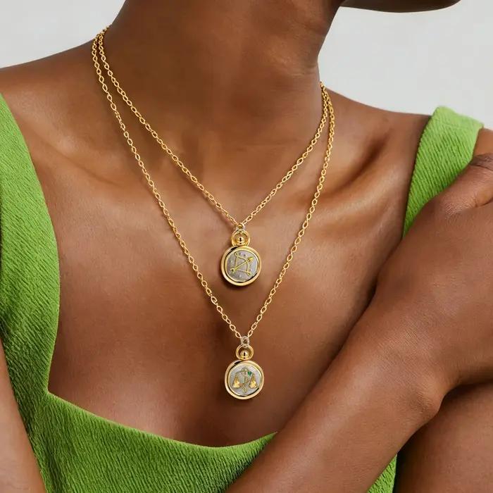 Collier avec 12 signes du zodiaque