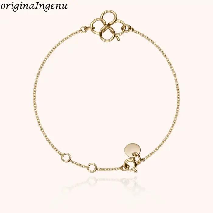 Bracelet en or 14 carats Lucky Me fleurs faites à la main bracelet à breloques pour femmes occasions spéciales elegance et chance